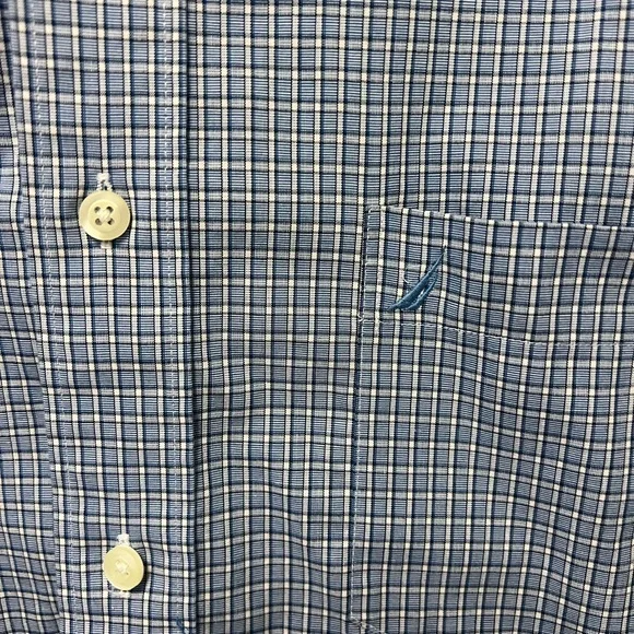 Nautica Men's Navy Plaid Button Down Shirt - Picture 2 of 4